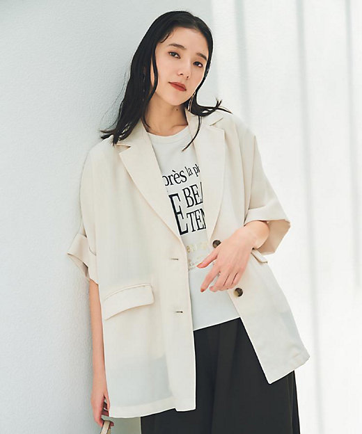 ドルマン半袖ジャケット【洗える】（2002542672） | THE