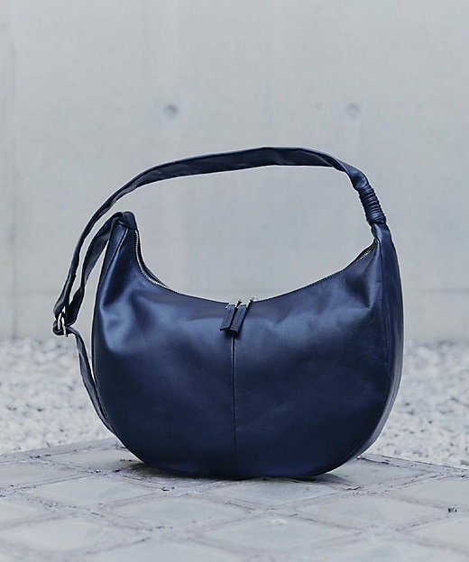 牛革使用】リアルレザーラウンドショルダーバッグ