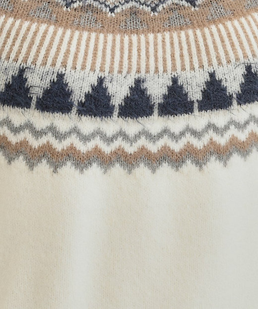 洗濯機可／S－LL】配色が大人かわいい フェアアイル柄求心ニット