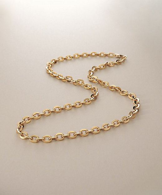 K18中空フラットアズキチェーン ネックレスL