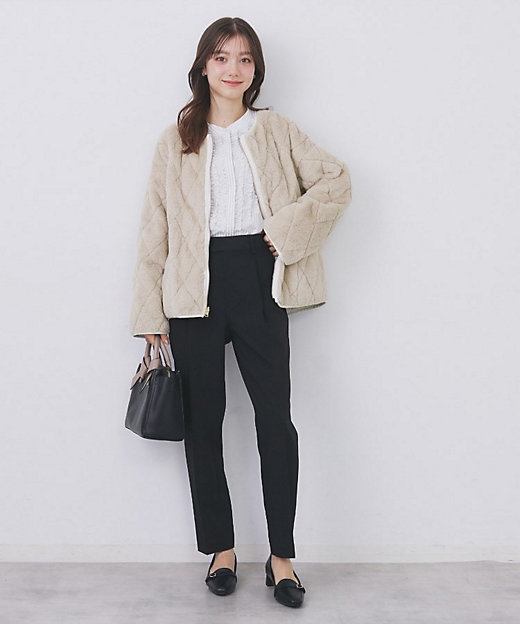 リバーシブル キルティングファーブルゾン【洗濯機OK