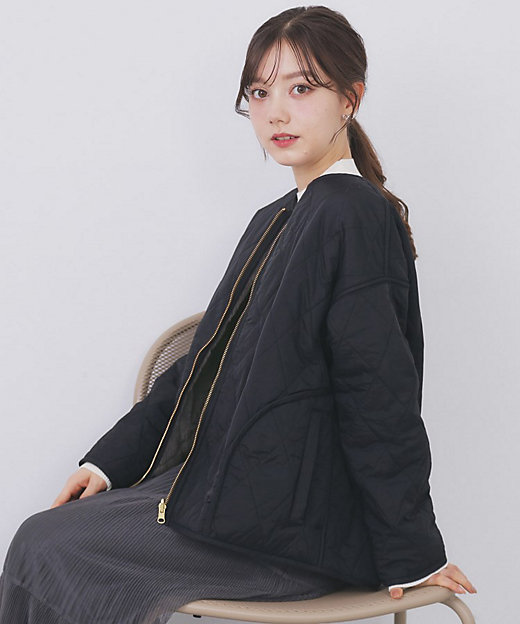 リバーシブル キルティングファーブルゾン【洗濯機OK