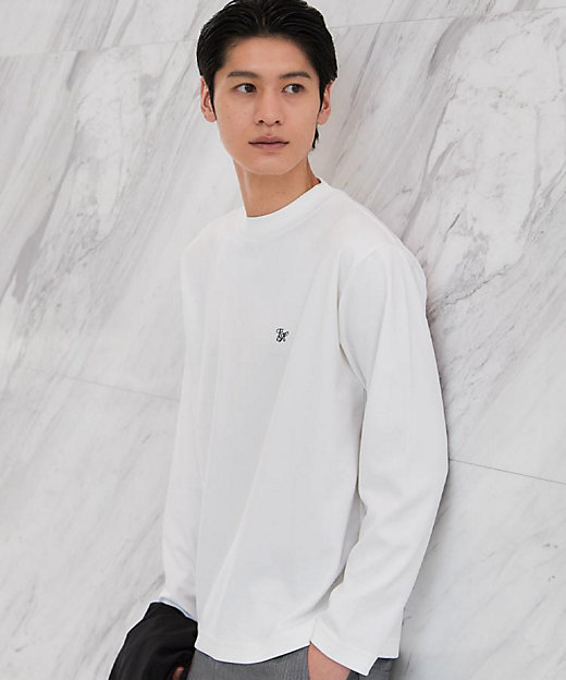 ビジネス兼用 カルゼモックネック長袖Tシャツ 洗濯機OK／毛玉になり