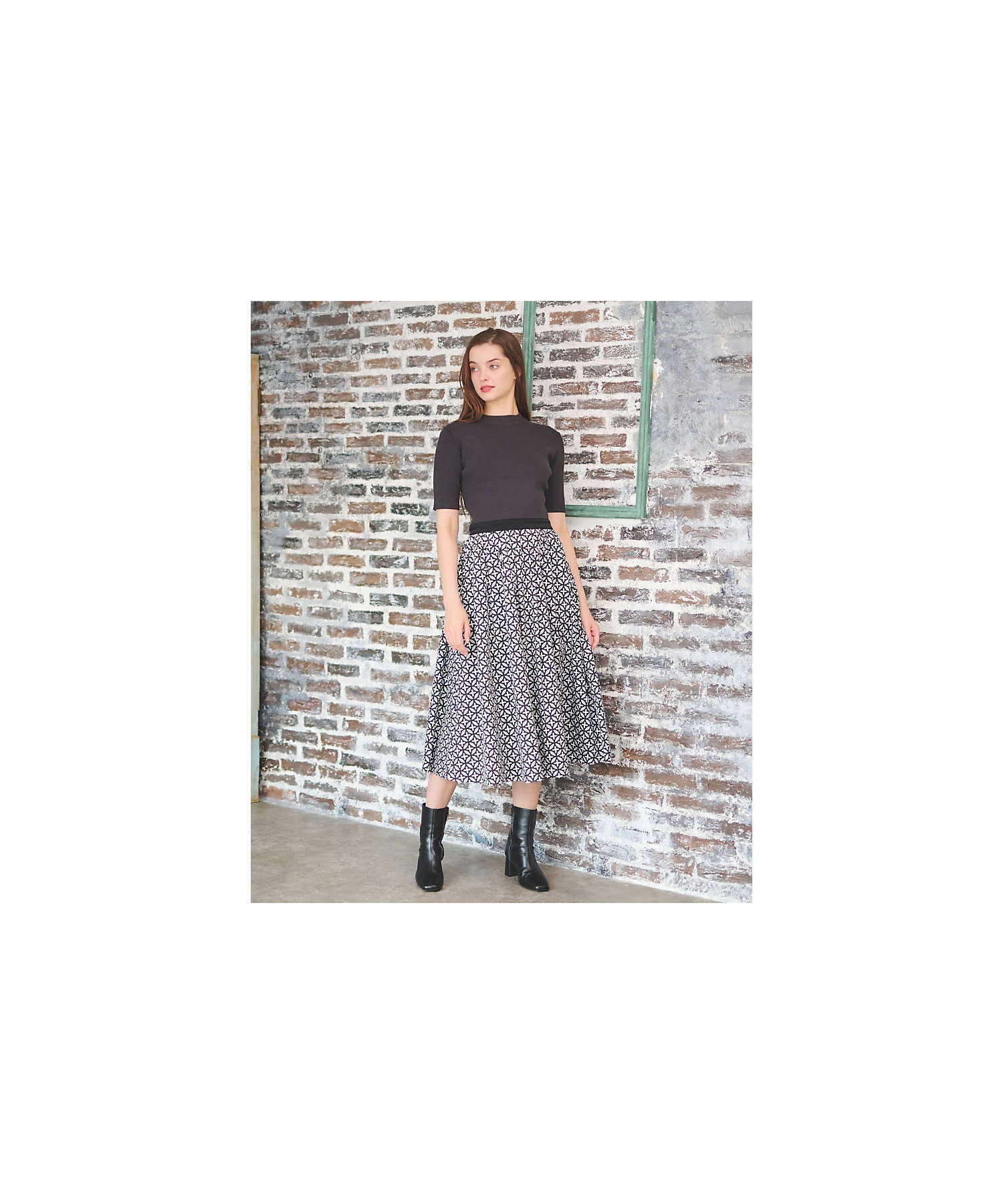 人気定番】オーバーラップサークルコンビワンピース