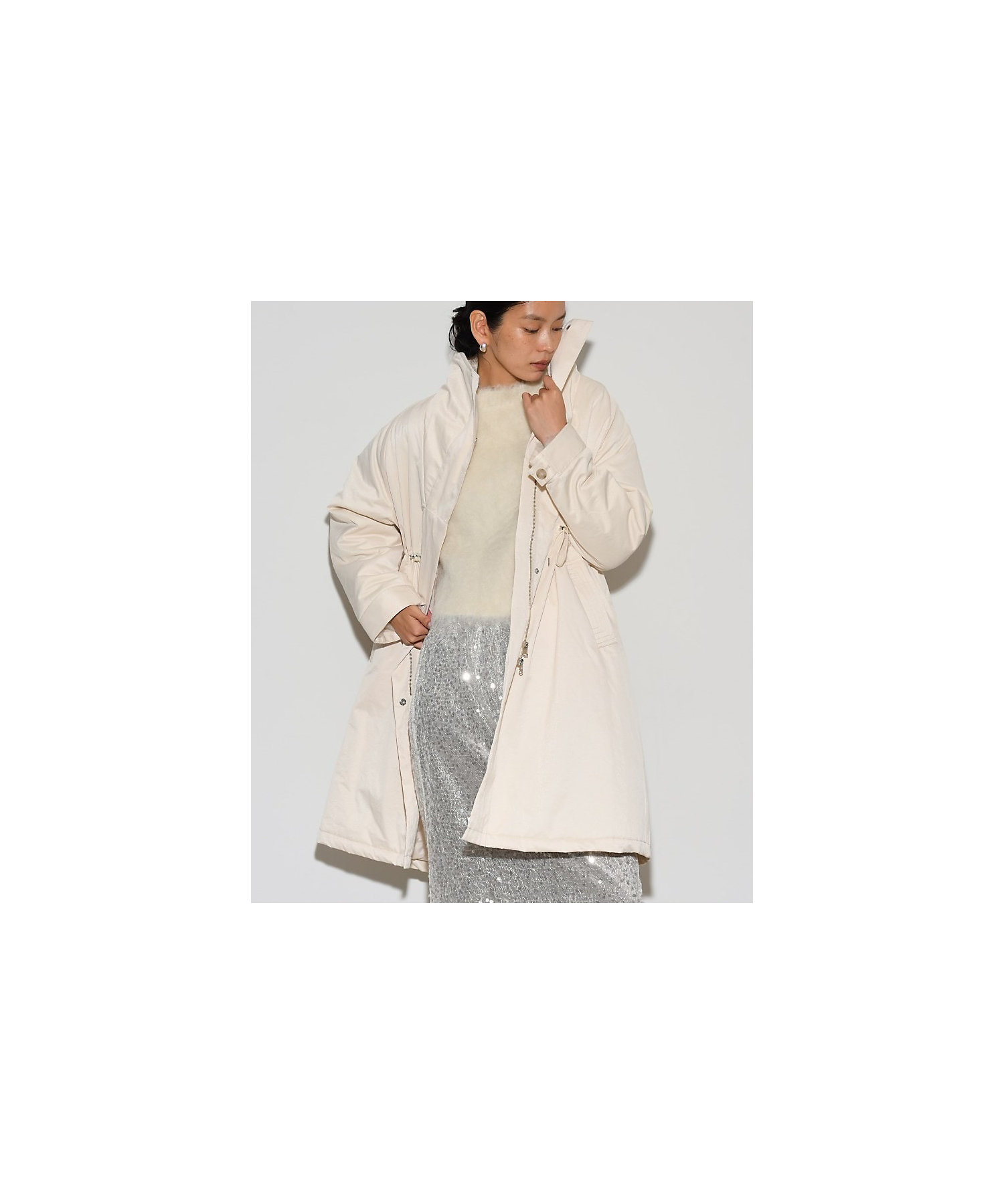 スタンドカラードロストギャバコート／モッズコート