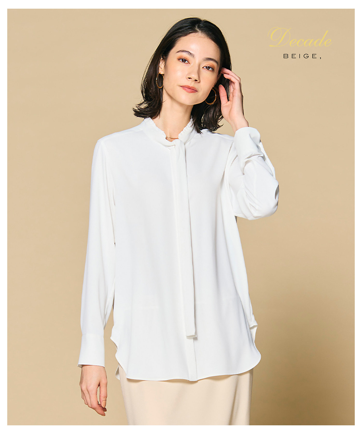 洗える】EVA ／ ボウタイロングスリーブブラウス