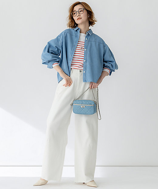 Oggi3月号掲載／洗える】ライトダンガリー クロップド ボリューム