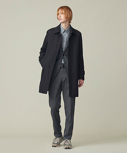 定番】コンパクトスピンギャバジン ステンカラーコート