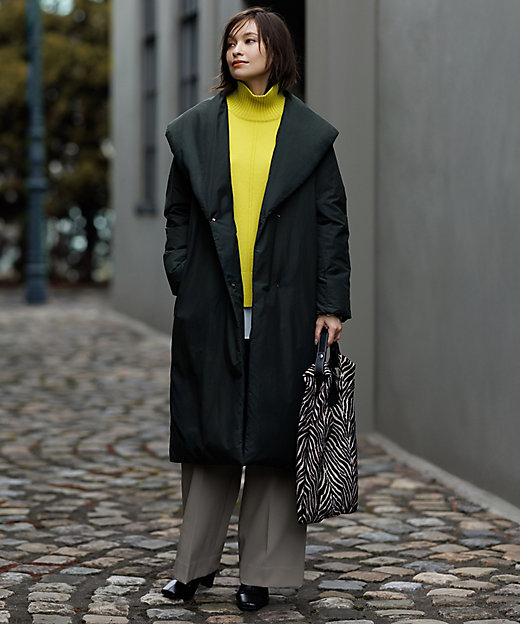 撥水加工】ADS ダウン ショールカラーロングコート