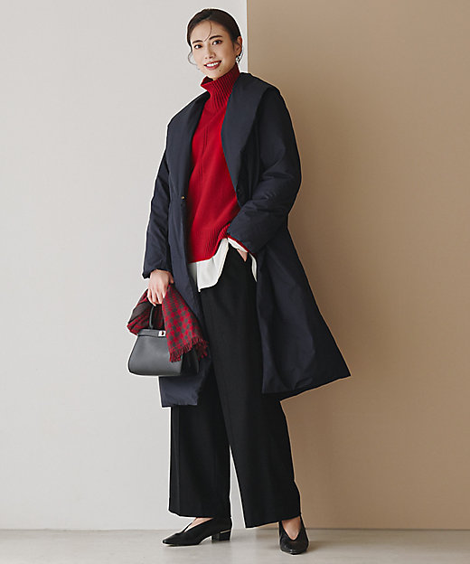 撥水加工】ADS ダウン ショールカラーロングコート