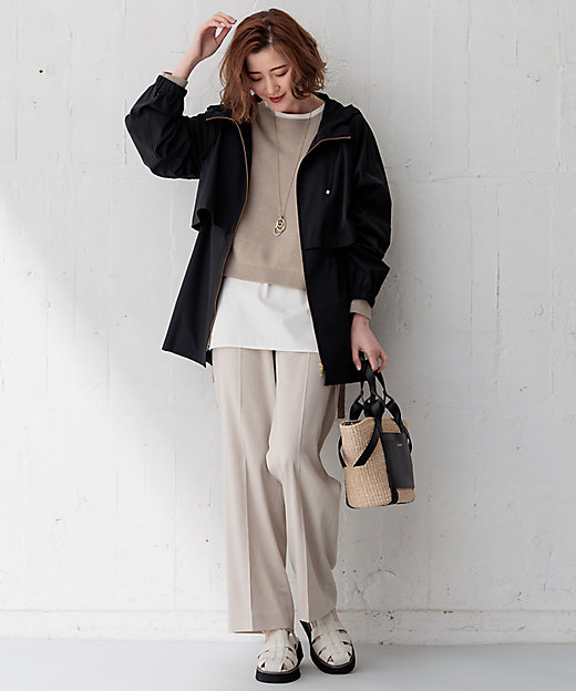 洗える／撥水加工】ナイロン2WAYストレッチ フーデットアウター