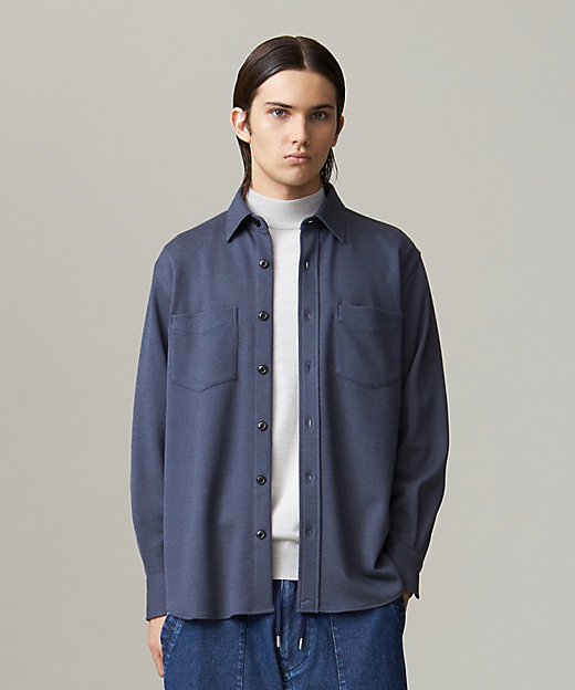 ウールコットン ダブルカバーツイルシャツ（HSOVCW0412