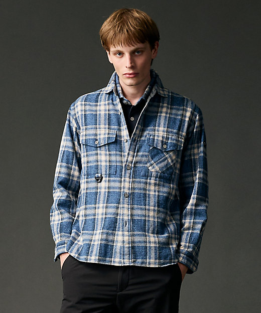 大人の山シャツ】メランジチェックシャツ（HS1HGW0681
