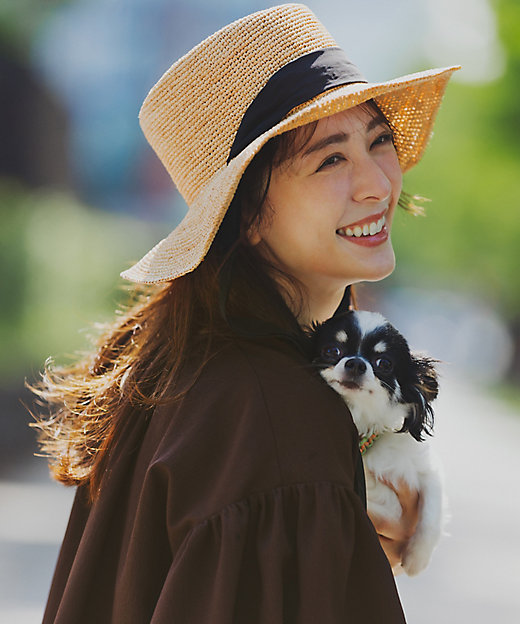 Oggi8月号掲載／UVケア】ラフィア リボン ハット