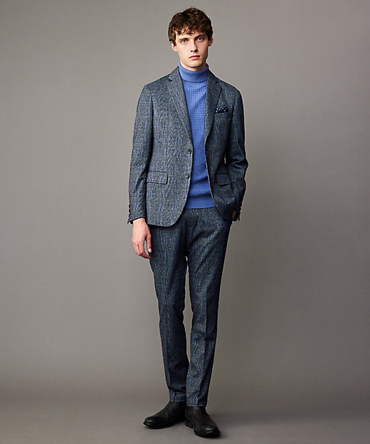 ストレッチ／セットアップ／弱撥水】フランネル ジャージ ジャケット