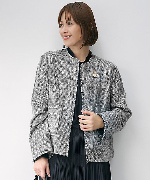 セットアップ対応・洗える】ライトミックスツイード ジャケット