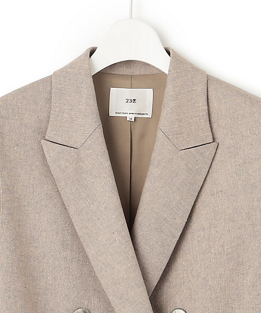 セットアップ対応】リネン ミックスツイード ジレ