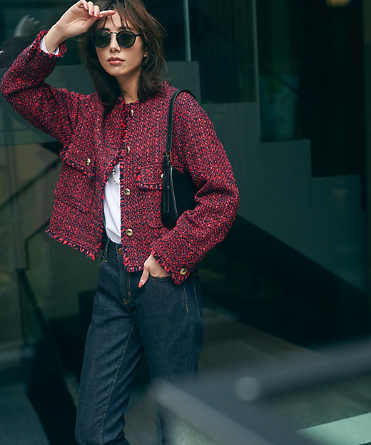 GIOLICA カラーミックスツイード ジャケット