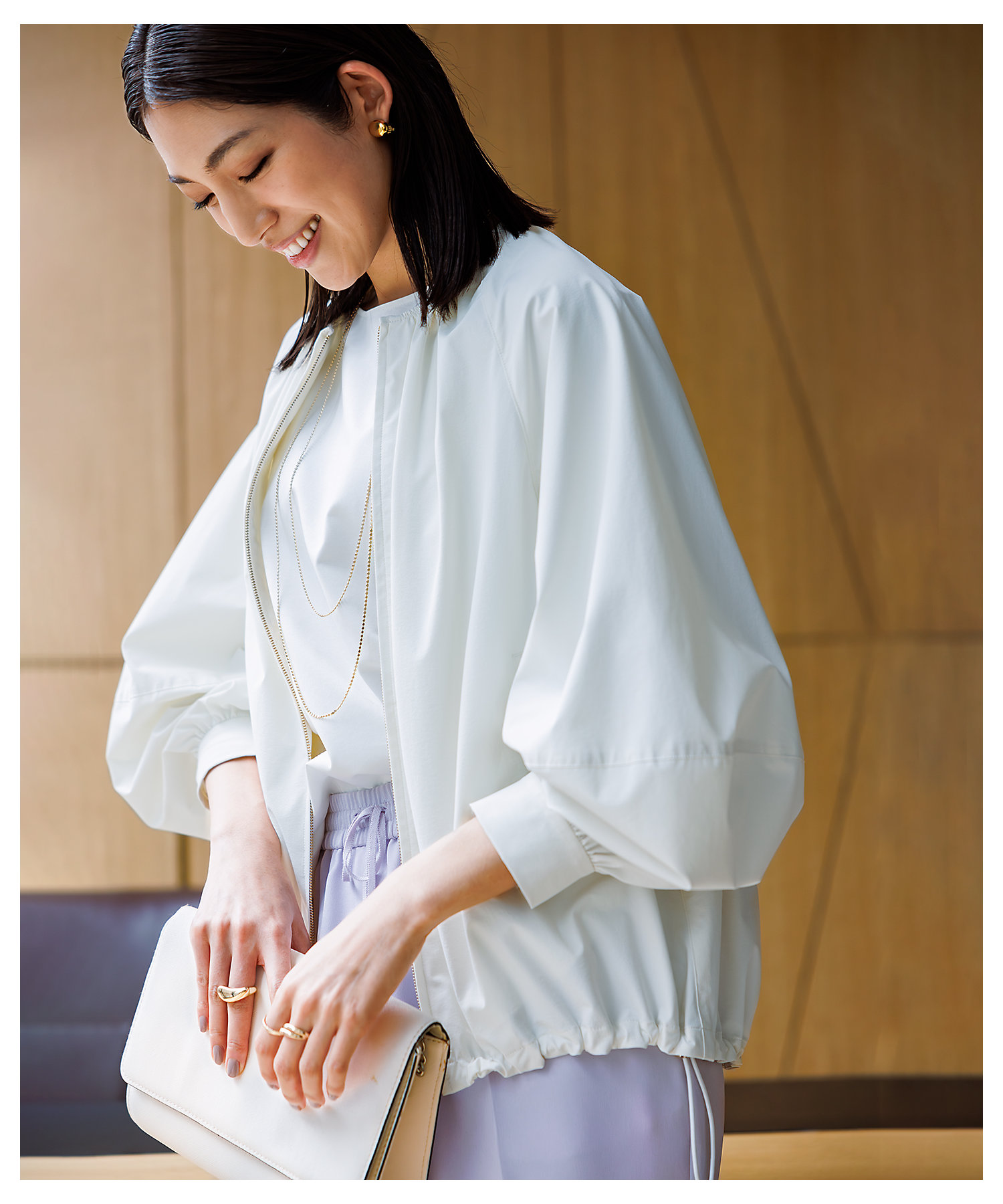 洗える／撥水加工】ナイロン2WAYストレッチ ブルゾン