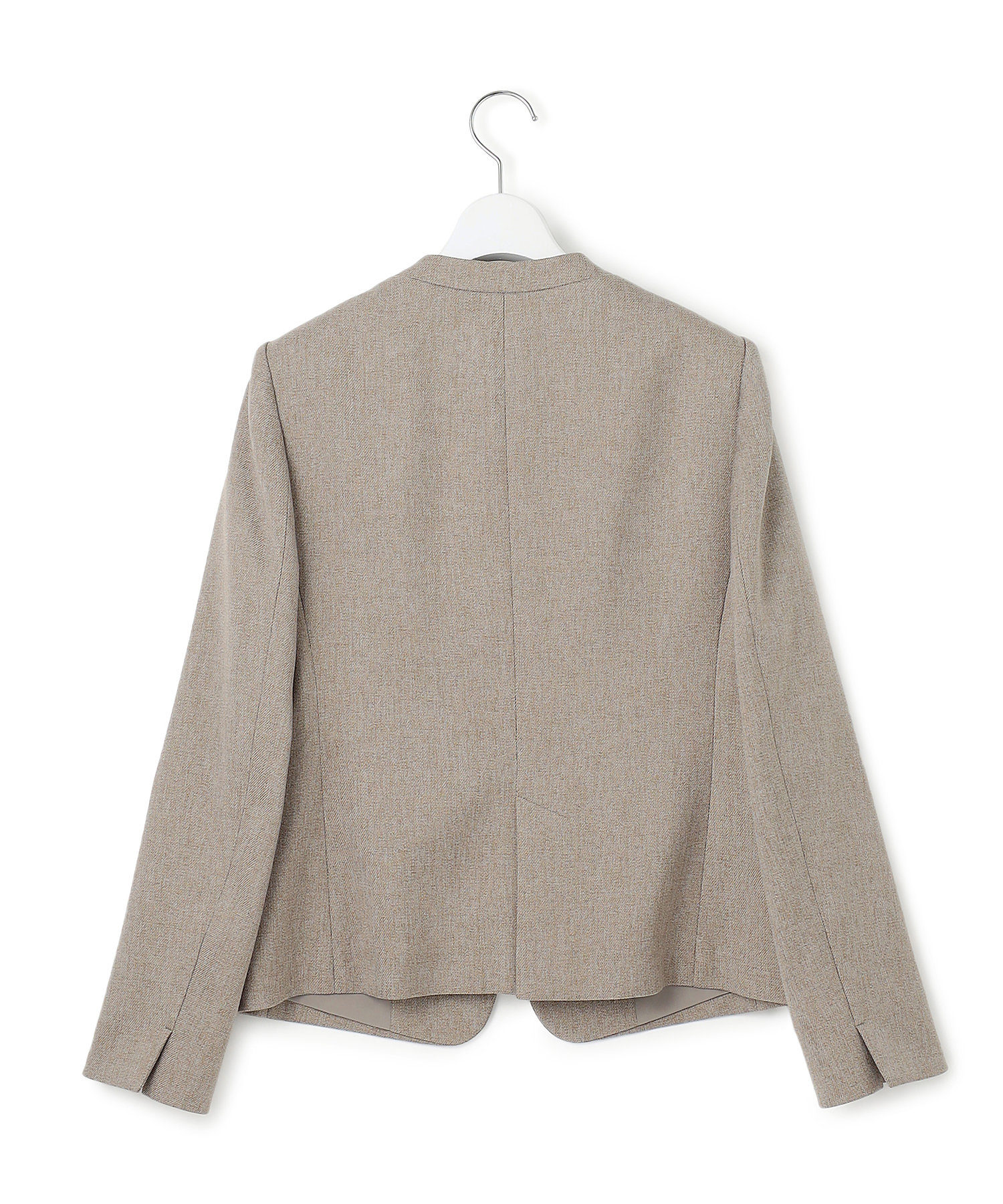 洗える】ウールライクカルゼ ノーカラージャケット