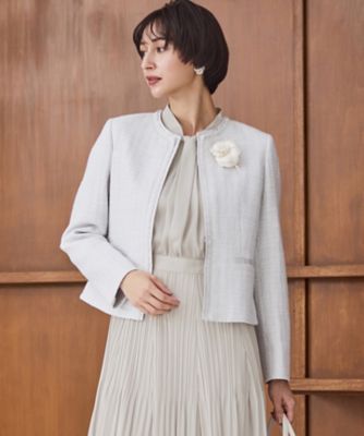 送料無料】【セットアップ対応】ライトシャインツイード ノーカラー