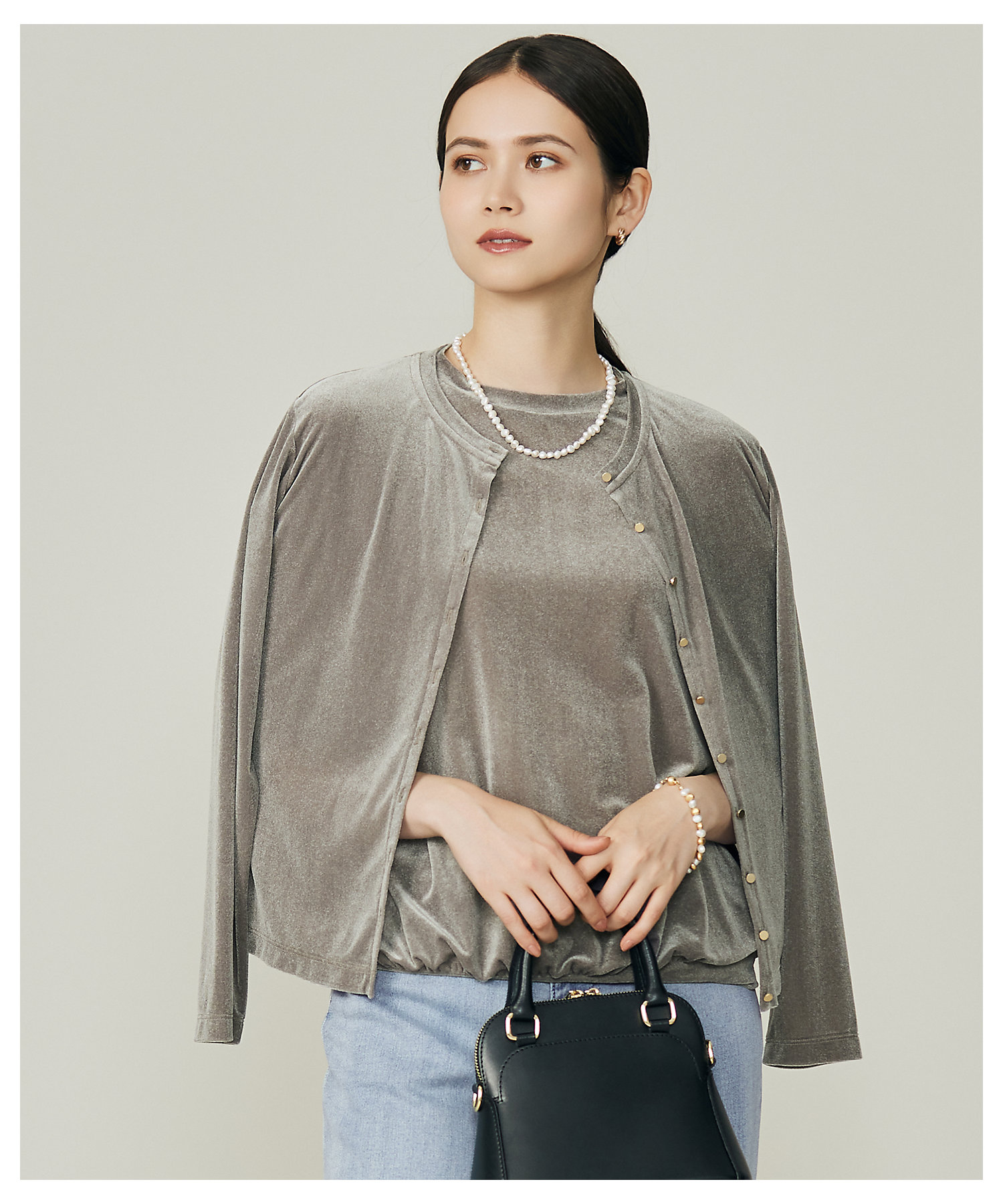 シアーベロア カーディガン（KKWRGW0332） | 自由区 L