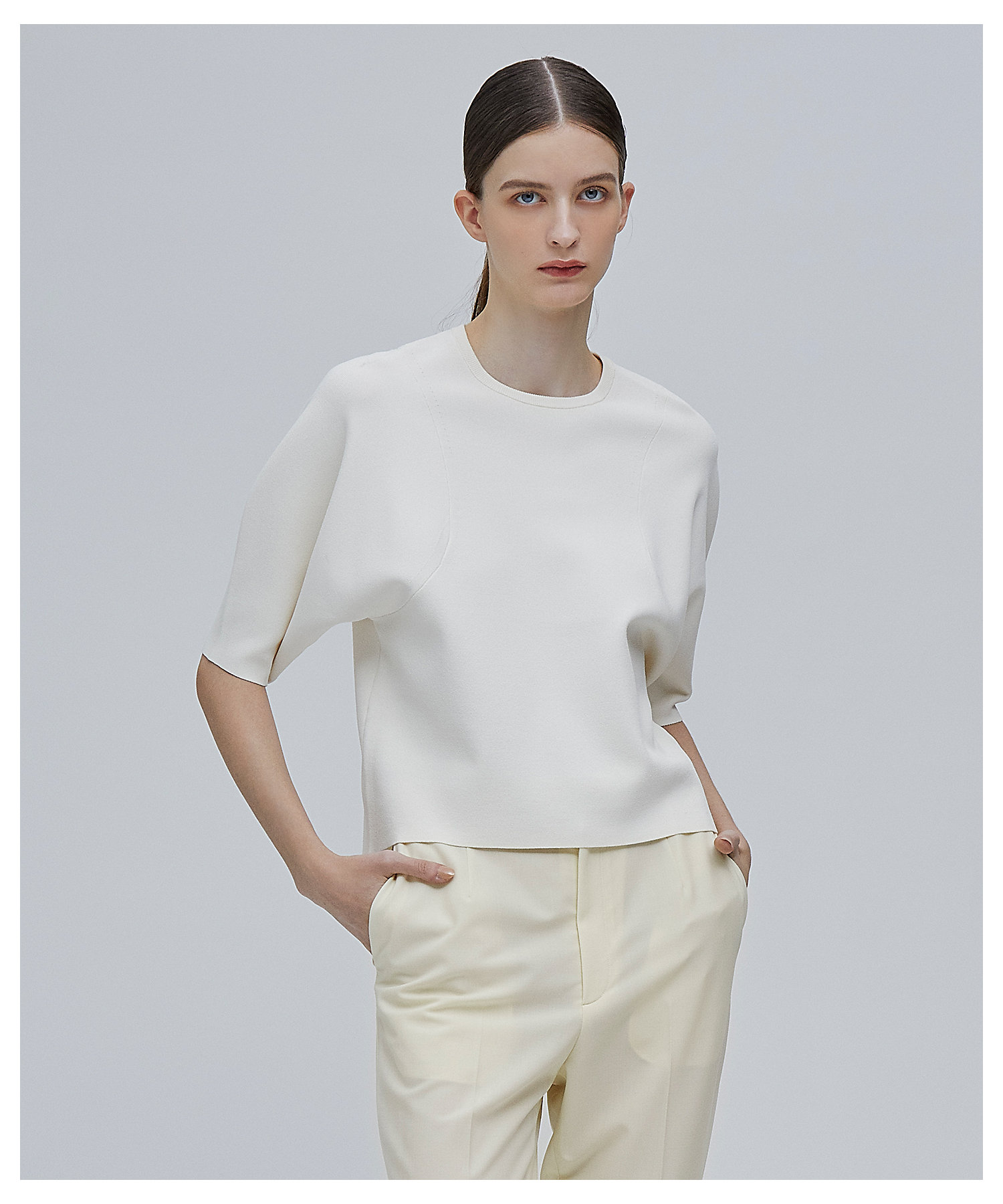 LAURA ／ 半袖ニットトップス（KRCWCS0204） | BEIGE