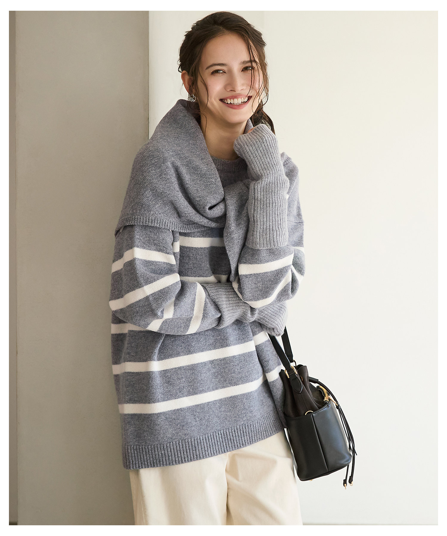 45rpm& 圧縮ウールボーダーニットセーター 3 SLOW／一部店舗限定