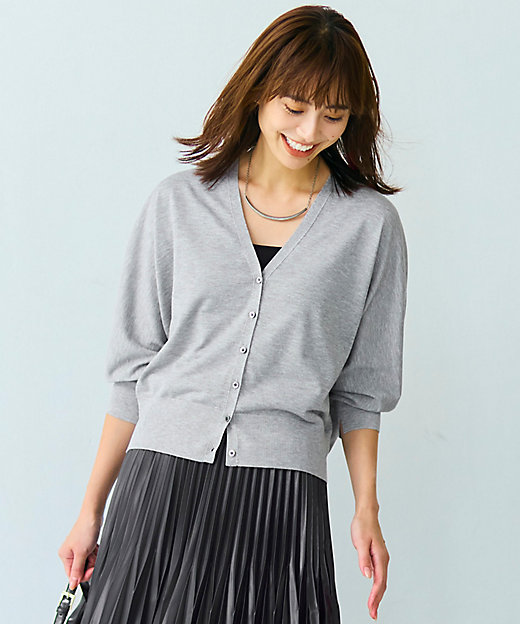 洗える】オータムシャイニー ニットカーディガン