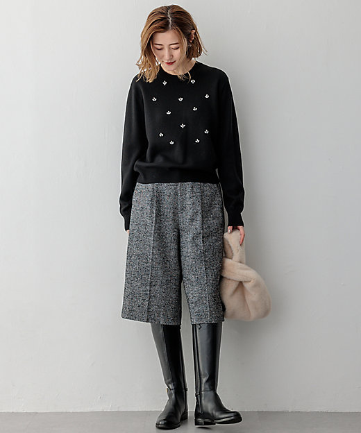 滝沢眞規子さん着用】ビジュー クルーネック ニット