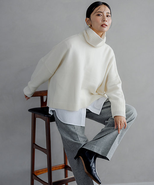 洗える】ウールカシミヤ ニットポンチョ（KRWOSW0652） | 23