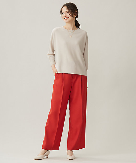 洗える】ソフトウールハイゲージボートネック ニット