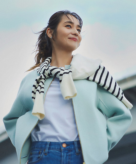 洗える】ピュアカシミヤ ボーダー ニット（KRWWSW0453