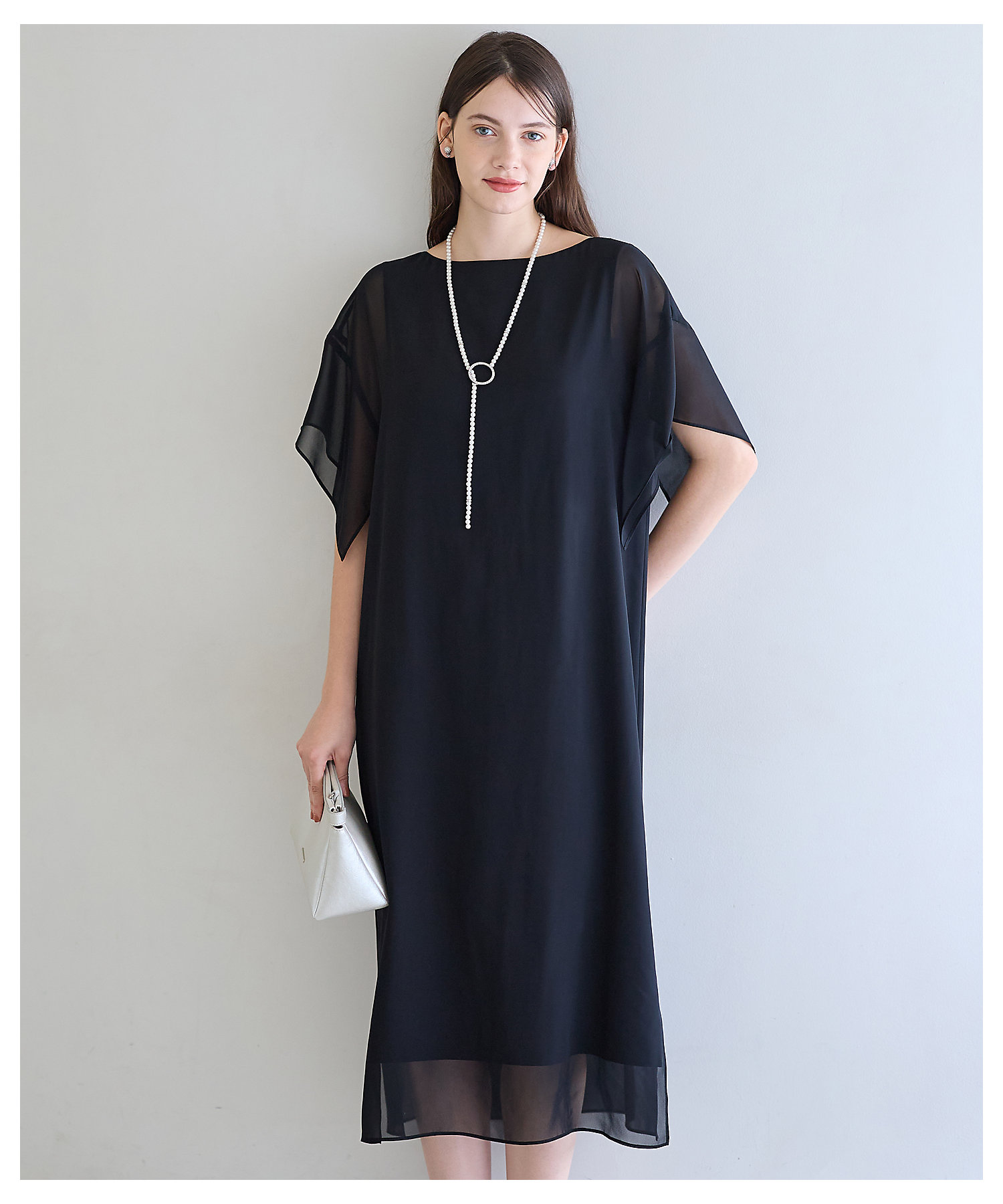 APPLAUDIR】シフォンジョーゼット コンビドレス