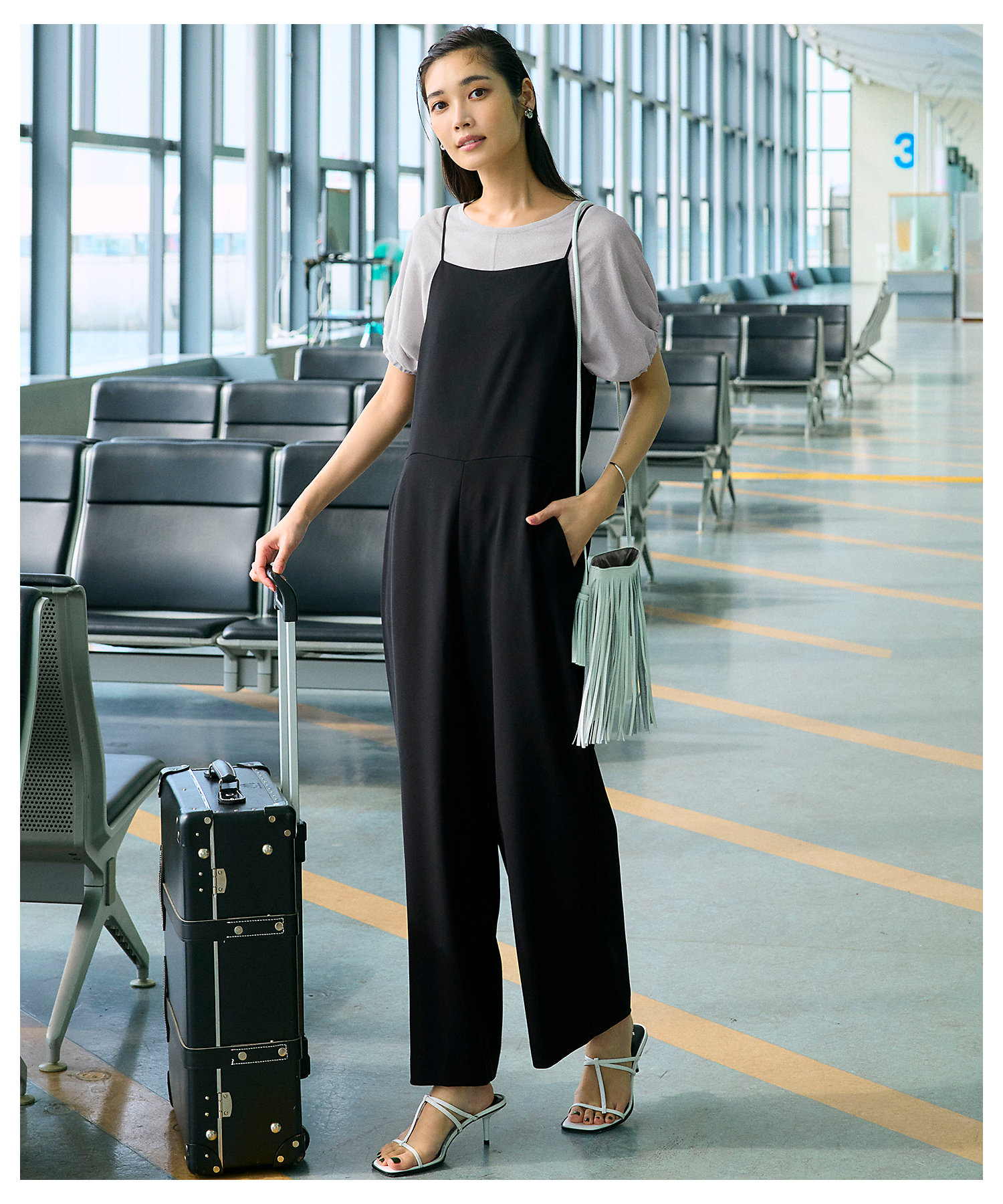 サロペット・オーバーオール・オールインワン OMMO VOLUME HEM GATHER