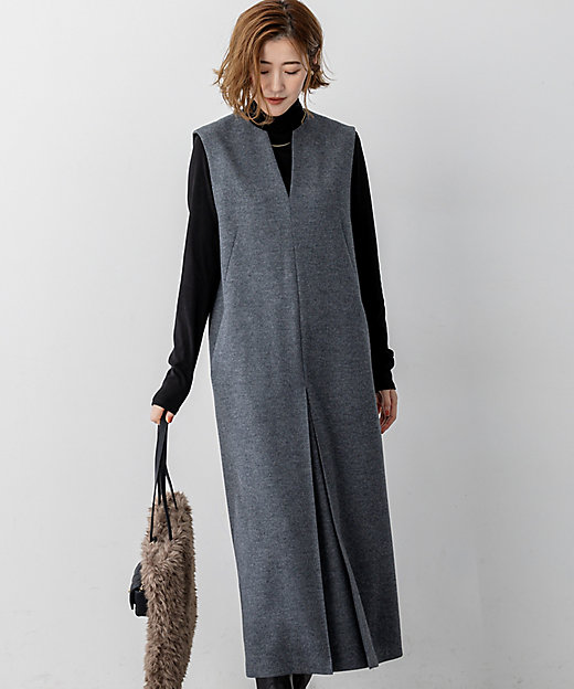 ウールミルドジャージー ボックスタック ジャンパースカート