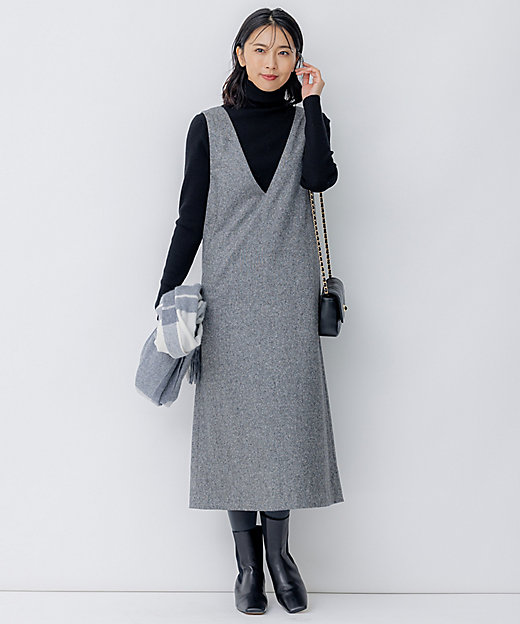 シルクネップツイード ジャンパースカート（OPWOSW0510