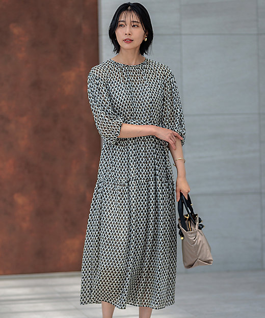 洗える】Ratti コラージュプリント ワンピース