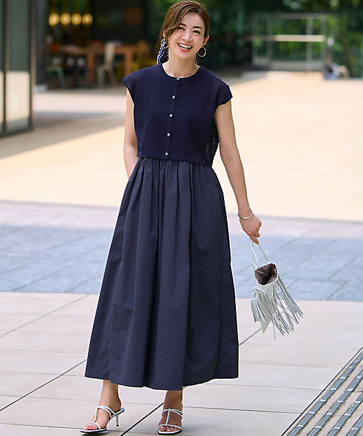 Oggi8月号掲載／洗える】ニットレイヤード ワンピース