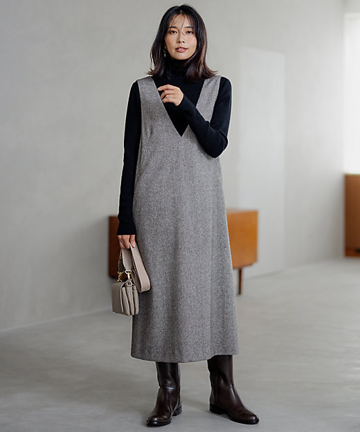 シルクネップツイード ジャンパースカート（OPWWSW0510