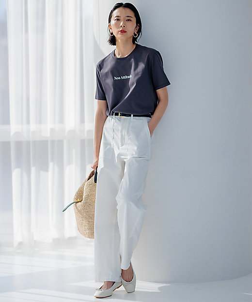 Oggi4月号掲載／洗える】スラブツイルストレッチ ベイカー パンツ