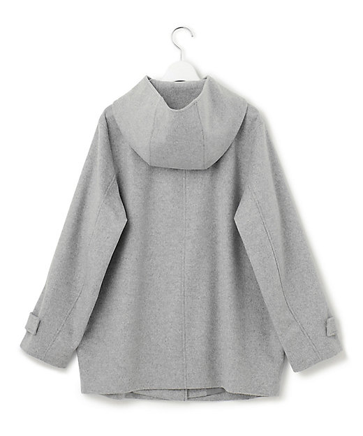 ウールカシミヤビーバー フード付き ショートコート