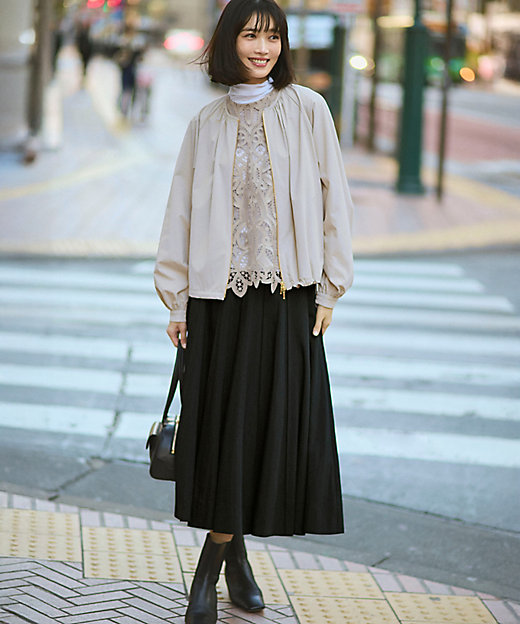 FUDGE掲載】マットライトタフタ フレアスカート