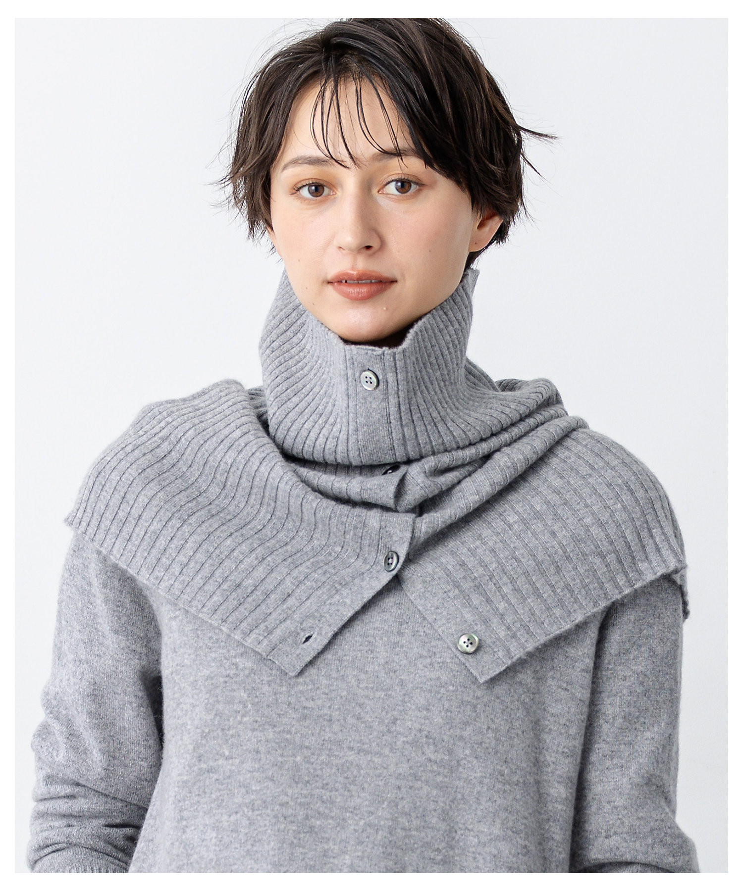 見上愛さん着用／洗える】ピュアカシミヤ 2WAY スヌード