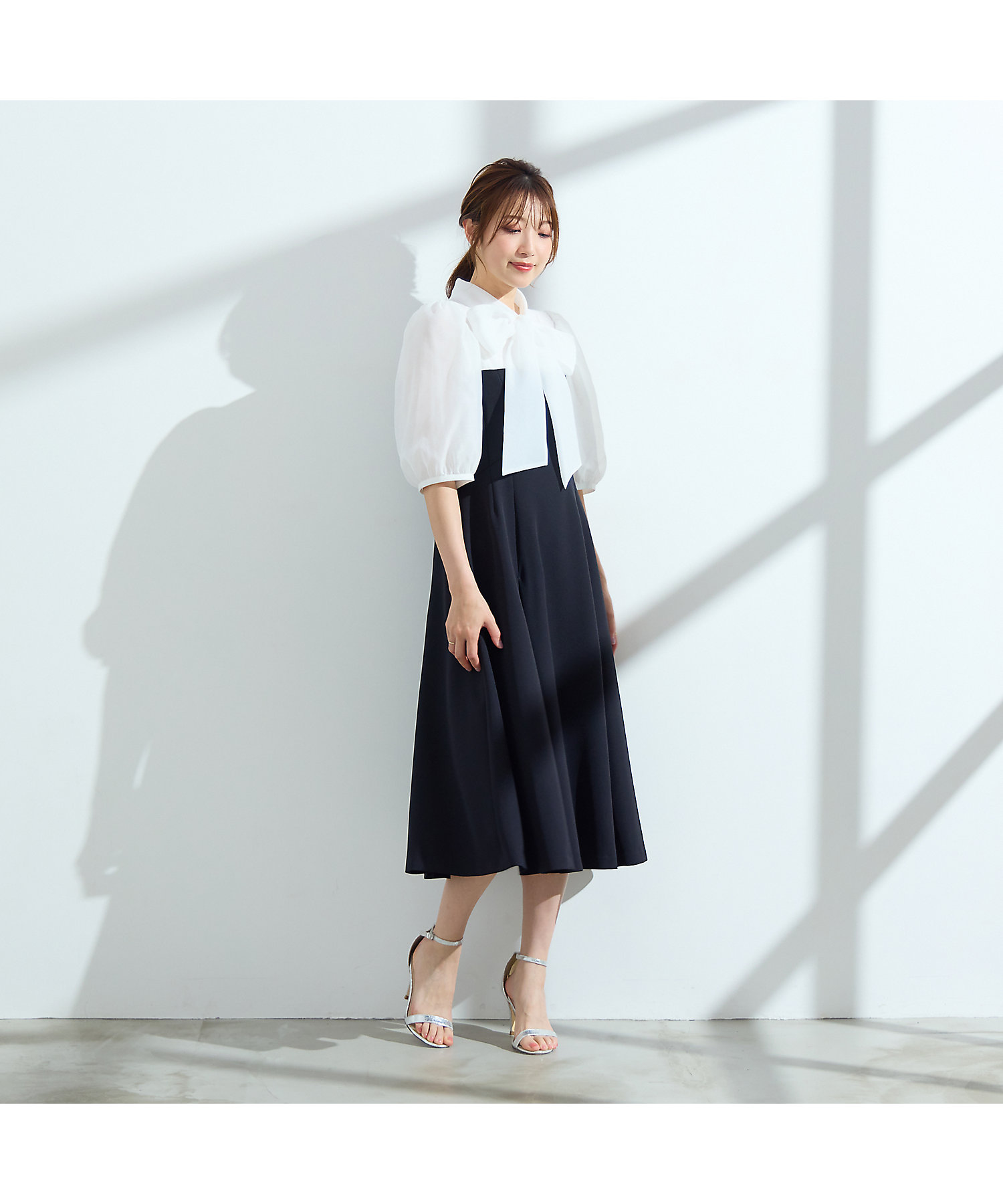 人気の美ワンピ／半袖】【接触冷感／UVカット】ダブルクロス