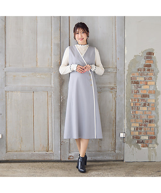 UVカット／吸汗性】バイカラージャンパースカート（51015508