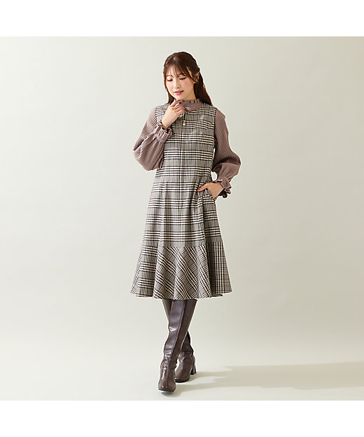 MIXチェックジャンパースカート（51016511） | Rose Tiara