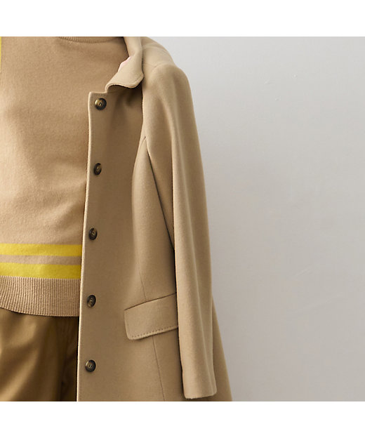 S・Mサイズ】イタリア製素材 ピュアカシミヤステンカラーコート