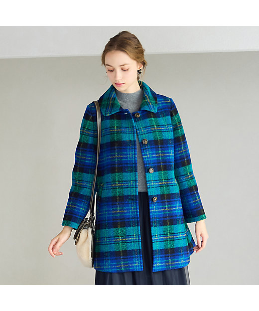 イタリア製素材スライバーチェックコート（73086521