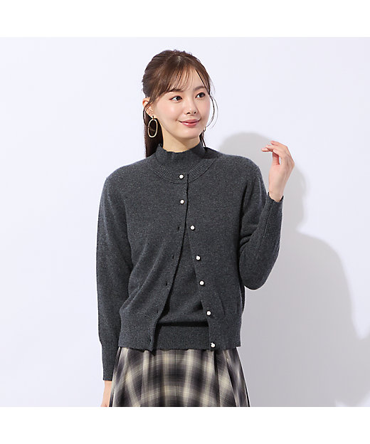 CHAUNCEY カシミヤキューブジャガードカーディガン M アンサンブル対応